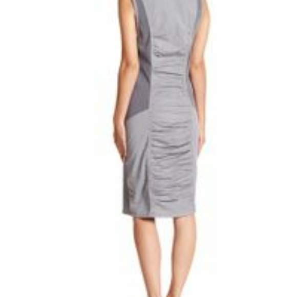XCVI Size M Banggai Ruched Sleeveless Grey Dress - Picture 2 of 2